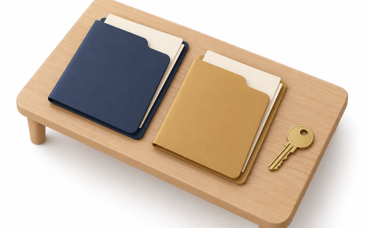 本人の契約と申込条件を分けて考える鍵と書類の図